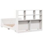 vidaXL Lit bibliothèque sans matelas blanc 160x200 cm bois massif