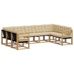 vidaXL Ensemble de canapés d'extérieur 9 Pièces Blanc et Beige