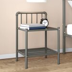 vidaXL Table de chevet Gris et noir 45x34 5x62 5 cm Métal et verre