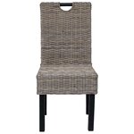 vidaXL Chaises à manger lot de 4 rotin Kubu bois de manguier