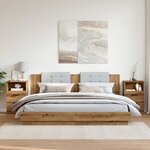 vidaXL Tables de chevet 2 Pièces chêne artisanal bois d'ingénierie