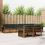 vidaXL Ensemble de canapés d'extérieur 8 Pièces Naturel et Anthracite