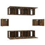 vidaXL Ensemble de meubles TV 6 Pièces Chêne fumé Bois d'ingénierie