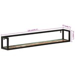 vidaXL Étagères murales 2 Pièces 110x17x17cm bois récupération massif/fer