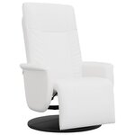 vidaXL Fauteuil inclinable avec repose-pieds blanc similicuir