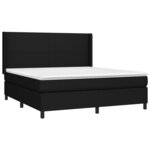 vidaXL Sommier à lattes de lit matelas LED Noir 180x200 cm Tissu