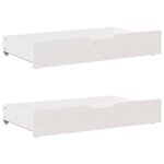 vidaXL Lit de jour et tiroirs sans matelas blanc 90x190 cm bois massif