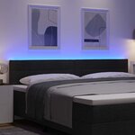 vidaXL Tête de lit LED avec des lumières à LED Noir 200 cm Polyester