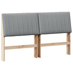 vidaXL Tête de lit capitonnée Gris clair 150 cm Pin massif