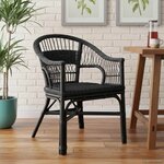 vidaXL Chaise empilable Rotin Noir 60 x 60 x 81 cm