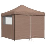 vidaXL Tente de fête 292 x 292 x 315 cm Marron Tissu Oxford