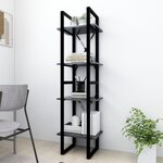 vidaXL Bibliothèque à 4 niveaux gris 40x30x140 cm bois d'ingénierie