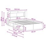 vidaXL Cadre de lit avec rangement Chêne artisanal 140 x 190 cm