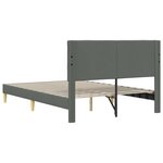 vidaXL Cadre de lit avec tête de lit Gris foncé 120 x 200 cm Tissu