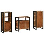 vidaXL Ensemble de mobilier de salle de bain avec étagère avec stockage avec porte 3 Pièces