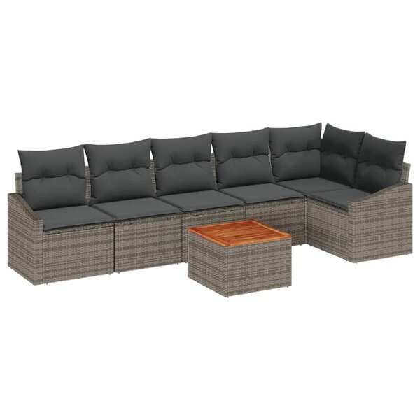 vidaXL Ensemble de canapé de jardin 7 Pièces Gris