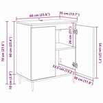 vidaXL Buffet Chêne noir 60 x 35 x 70 cm Bois d'ingénierie