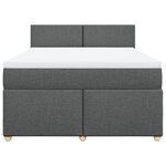 vidaXL Sommier à lattes de lit avec matelas Gris foncé 160x200cm Tissu
