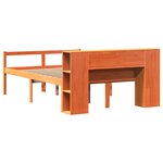 vidaXL Lit bibliothèque sans matelas cire marron 135x190cm bois massif
