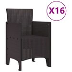 vidaXL Ensemble de salle à manger pour jardin 17 Pièces Marron
