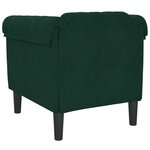 vidaXL Fauteuil vert foncé velours