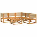 vidaXL Ensemble de canapés de jardin 6 pièces avec coussins en bois d'acacia et corde