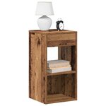 vidaXL Table de chevet avec tiroir vieux bois 35x34x66 5 cm