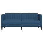 vidaXL Canapé à 2 places bleu tissu