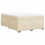 vidaXL Sommier à lattes de lit avec matelas Crème 140x190 cm Tissu
