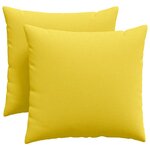 vidaXL Coussins de canapé 2 Pièces Jaune clair 45 x 45 cm tissu