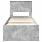 vidaXL Cadre de lit avec tête de lit Gris Béton 75 x 190 cm Pin massif