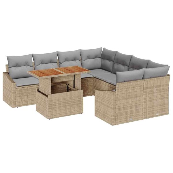 vidaXL Ensemble de salle à manger pour jardin Beige et gris