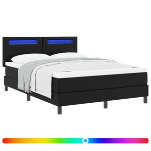 vidaXL Lit à ressorts avec matelas Noir 140 x 200 cm Simili cuir