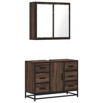 vidaXL Ensemble de meubles de salle de bain 2 Pièces Chêne marron