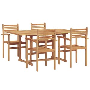 vidaXL Ensemble de salle à manger pour jardin 5 Pièces Marron