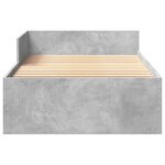 vidaXL Cadre de lit sans matelas gris béton 90x190cm bois d'ingénierie