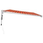 vidaXL Auvent rétractable orange et marron 4 5x3 m tissu et aluminium