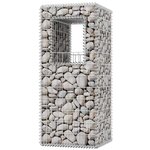 vidaXL Jardinière/Poteau de panier gabion 2 Pièces Acier 50x50x120 cm