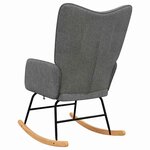vidaXL Chaise à bascule Gris foncé Tissu