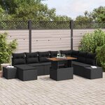 vidaXL Ensemble de salle à manger pour jardin 9 Pièces Noir  Marron