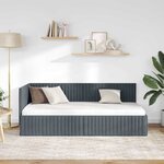 vidaXL Cadre de lit d'angle Gris foncé 90 x 190 cm Velours