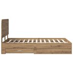 vidaXL Cadre de lit Chêne artisanal 120 x 190 cm Bois d'ingénierie