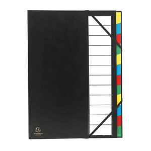 Trieur rigide Ordonator dos extensible 12 compartiments Noir EXACOMPTA