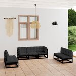 vidaXL Salon de jardin 7 Pièces avec coussins Bois de pin massif