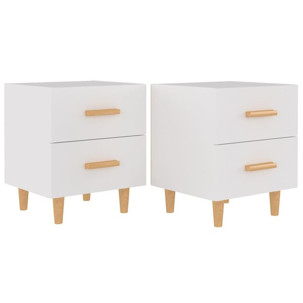 vidaXL Tables de chevet 2 Pièces Blanc 40x35x47 5 cm
