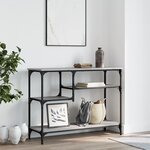 vidaXL Table console avec étagères sonoma gris 100x35x75 cm