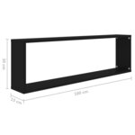 vidaXL Étagères cube murales 4 Pièces noir 100x15x30 cm bois d'ingénierie