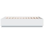 vidaXL Cadre de lit blanc 135x190 cm bois d'ingénierie
