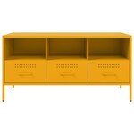 vidaXL Meuble TV jaune moutarde 100 5x39x50 5 cm acier