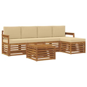 vidaXL Ensemble de canapés d'extérieur 6 pc Naturel et Beige